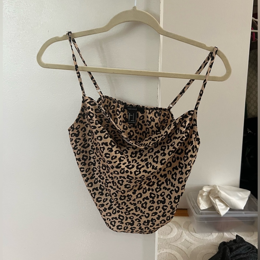 Forever 21 animal print tank crop top